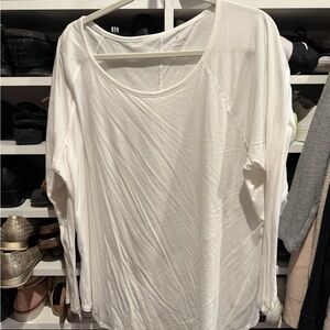 Athleta Women's Cream Long Sleeve Tee